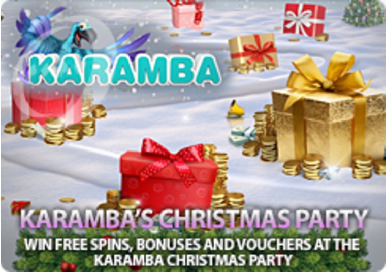 Win free spins, bonuses and vouchers at the Karamba Christmas party