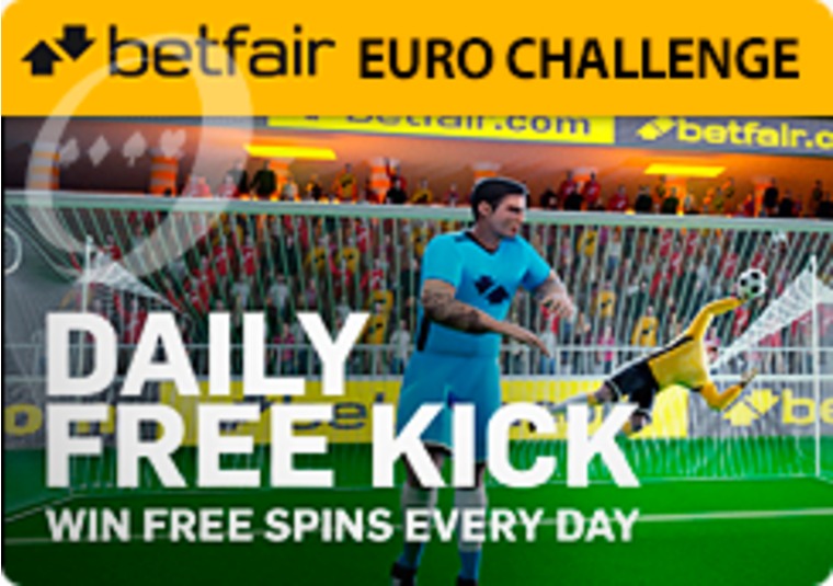 Take a free kick to win free spins on Betfair's Euro Challenge