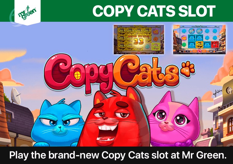 Play the brand-new Copy Cats slot at Mr Green