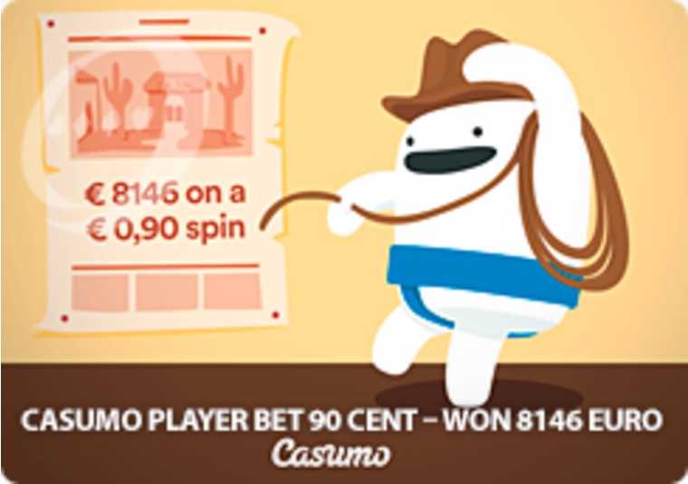 Player bets 90 cents on a Casumo slot, wins over 8k