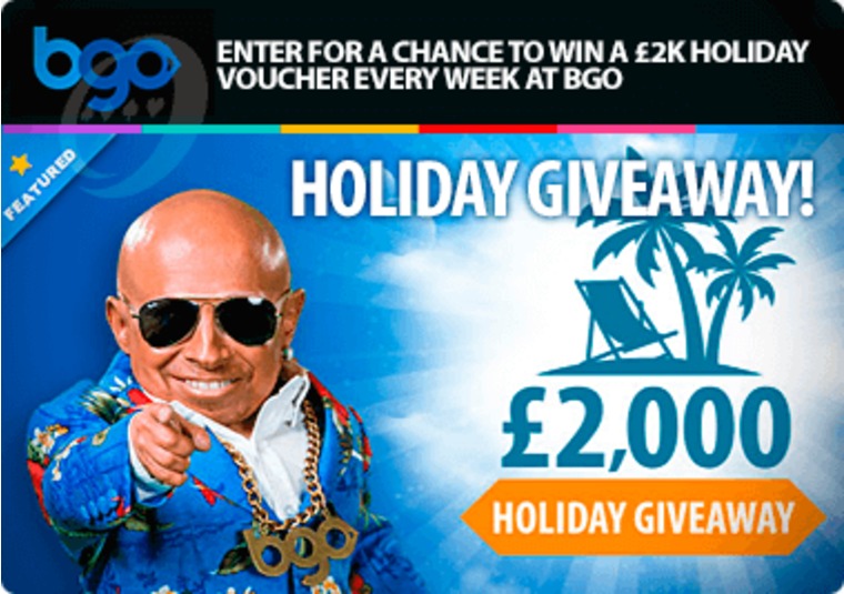 Enter for a chance to win a 2k holiday voucher every week at bgo
