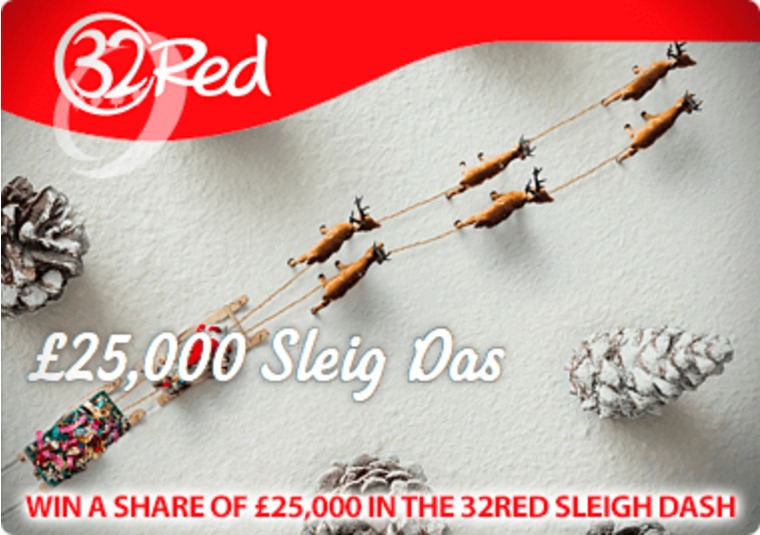 Win a share of 25,000 in the 32Red Sleigh Dash