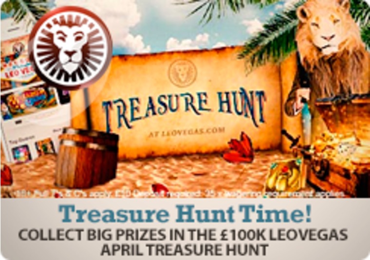 Collect big prizes in the 100k LeoVegas April Treasure Hunt