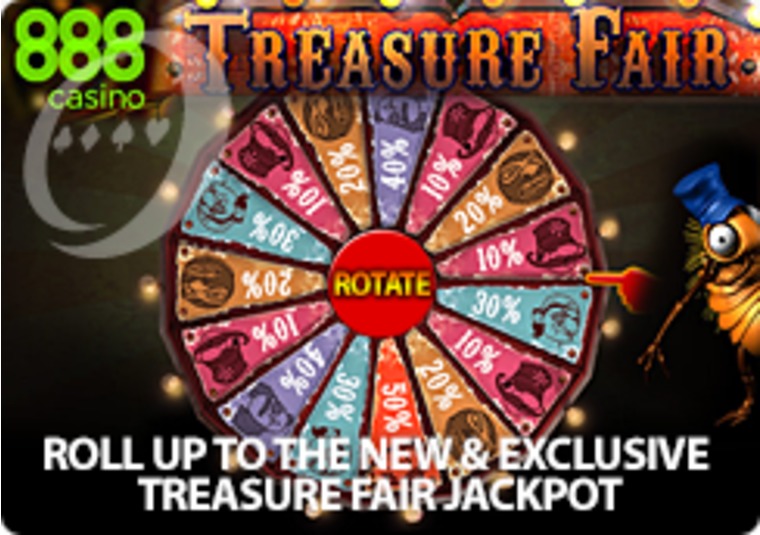 Get up to 1,000 in Free Play at the Treasure Fair at 888 Casino