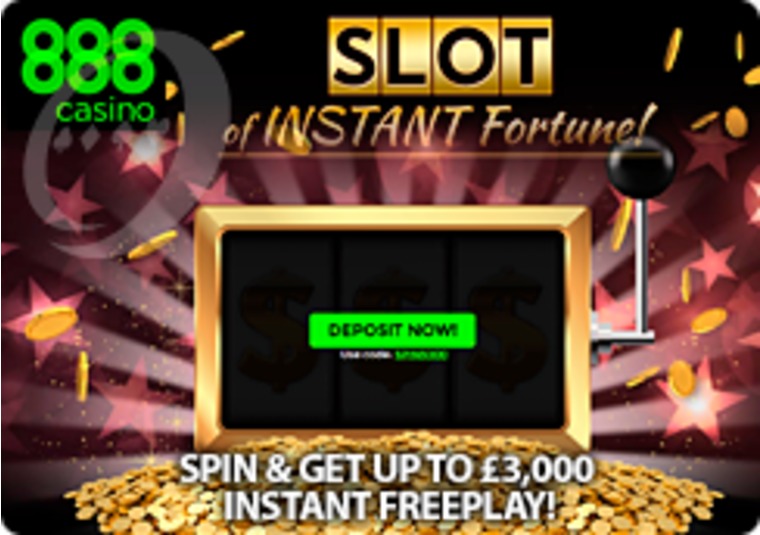 Spin the Slot of Instant Fortune for up to 3k free play at 888casino