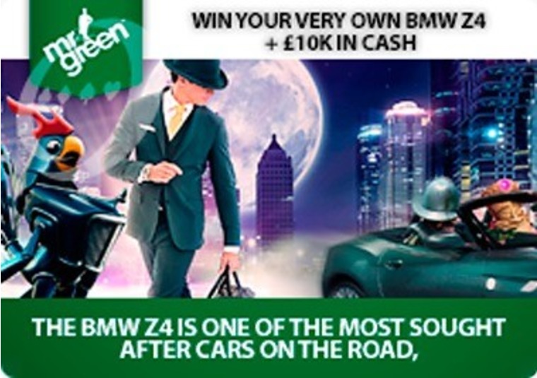 Win a BMW Z4 by playing casino games at Mr Green