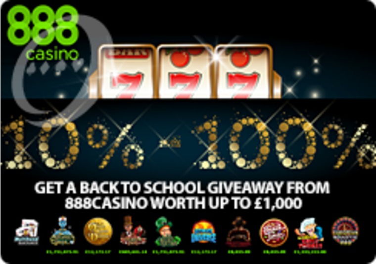 Get a back to school giveaway from 888casino worth up to 1,000