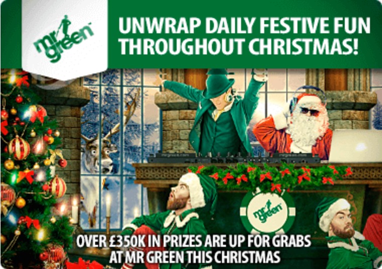 Over 350k in prizes are up for grabs at Mr Green this Christmas