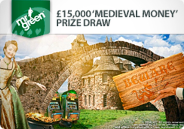 Win cash prizes playing the new Medieval Money slot at Mr Green