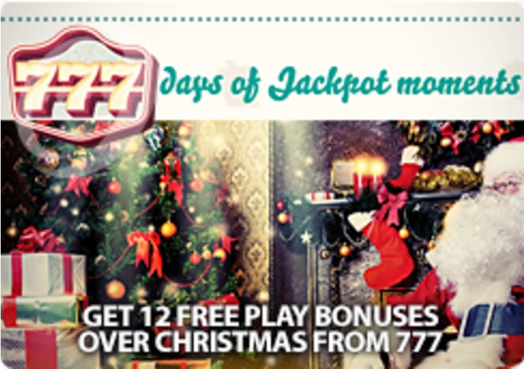 Get 12 free play bonuses over Christmas from 777