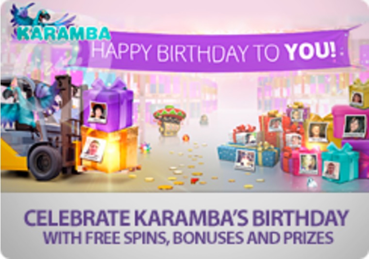 Celebrate Karamba's birthday with free spins, bonuses and prizes