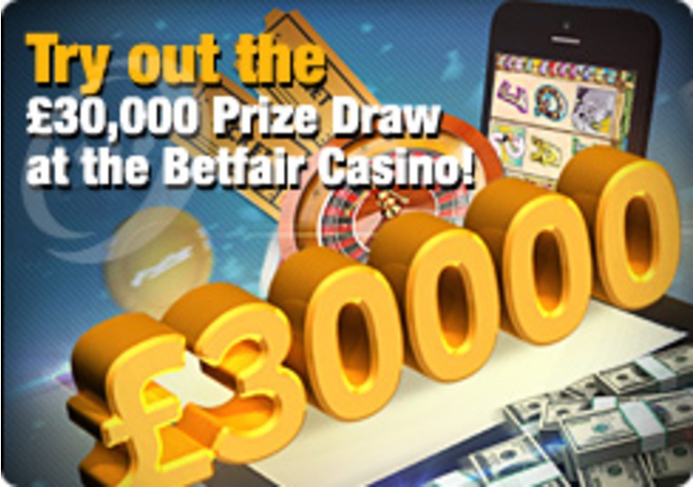 Try out the 30,000 Prize Draw at the Betfair Casino