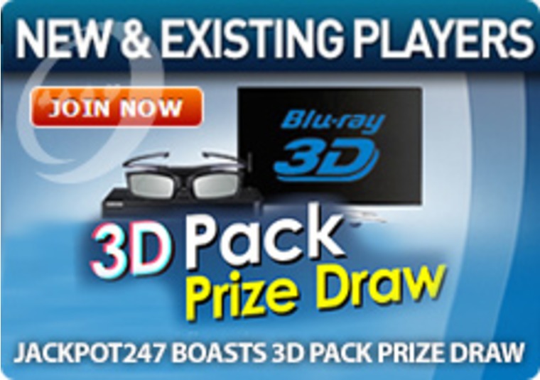 Jackpot247 Boasts 3D Pack Prize Draw