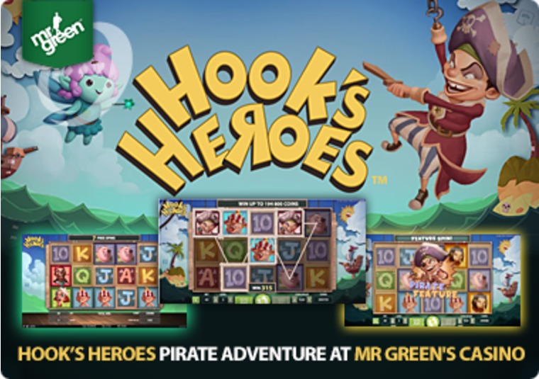 Find the treasure in the new Hook's Heroes slot at Mr Green's Casino