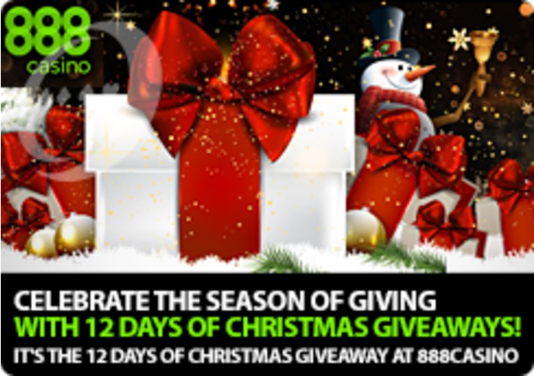 It's the 12 days of Christmas giveaway at 888casino
