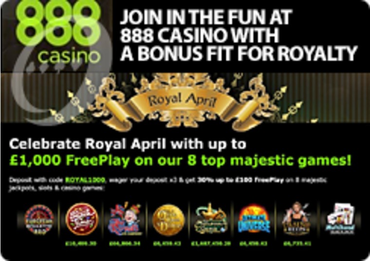 Join in the fun at 888 Casino with a bonus fit for royalty