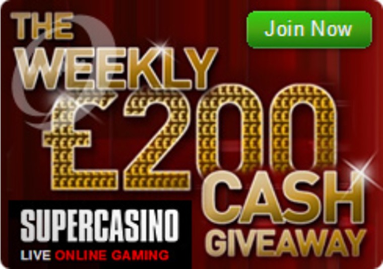 Join the 200 Cash Giveaway Action at Super Casino
